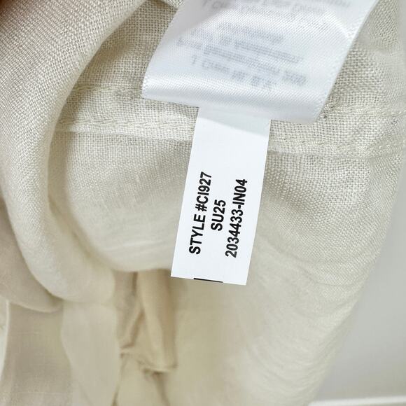 J.Crew Tall Utility Shirtdress Linen Natural Beige Relaxed Pockets Small NWT - Picture 10 of 12